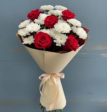 Букет цветов из:  Розы и Хризантемы в Божонке