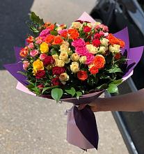 Букет Микс из разноцветных кустовых роз #REPLACE_PRED# Божонке