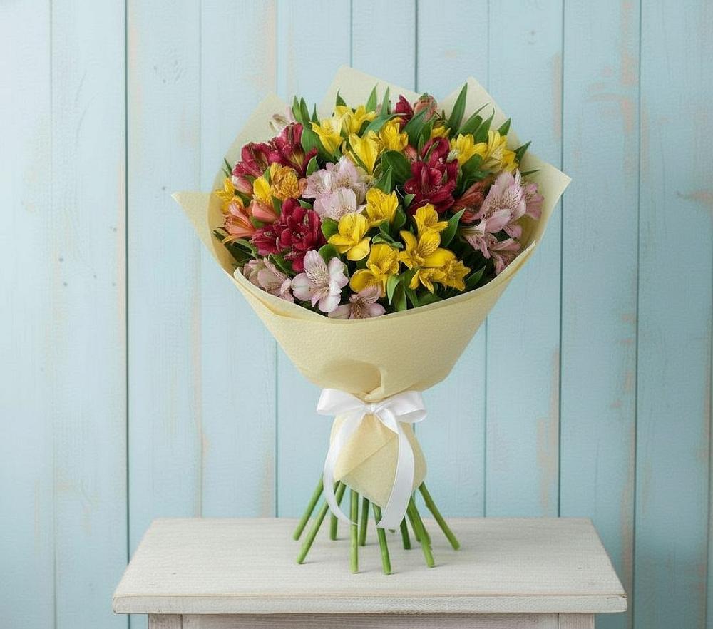 Букет цветов из: Альстромерии в Божонке