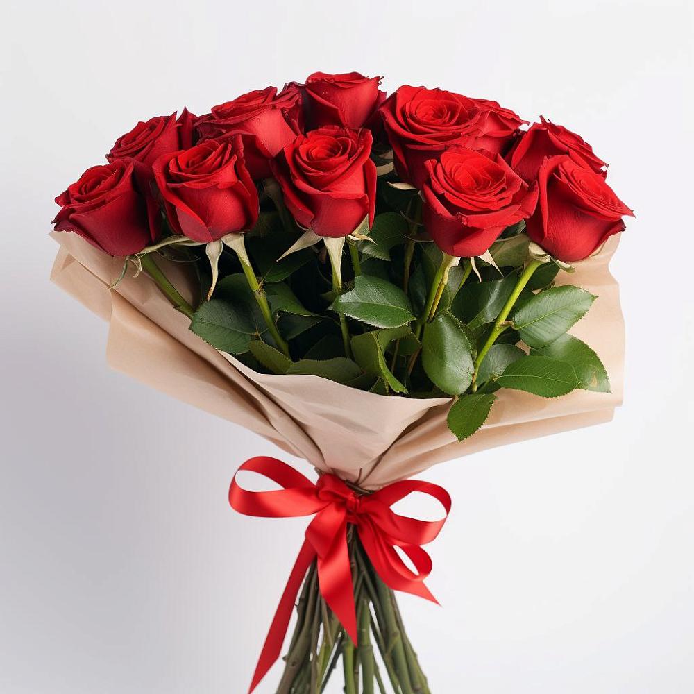 Букет 11 Красных роз Эдлесс Лав в Божонке